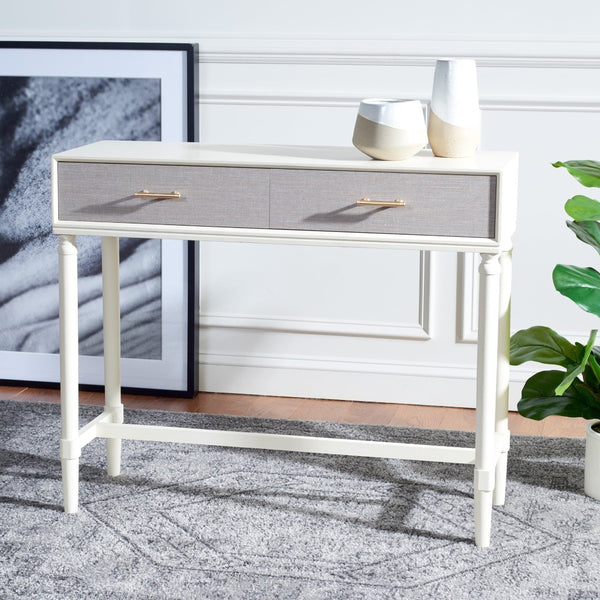 Safavieh Estella Console Table With Drawers - Elegant Traditional Craftsmanship Meets Modern Design Charm White CNS5731A