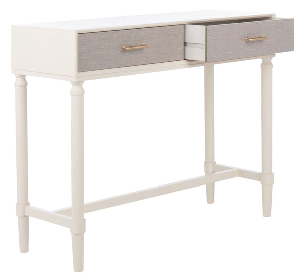 Safavieh Estella Console Table With Drawers - Elegant Traditional Craftsmanship Meets Modern Design Charm White CNS5731A