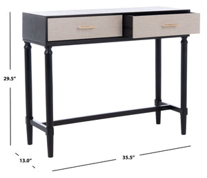 Safavieh Estella Console Table With Drawers - Elegant Traditional Craftsmanship Meets Modern Design Charm Black CNS5731B