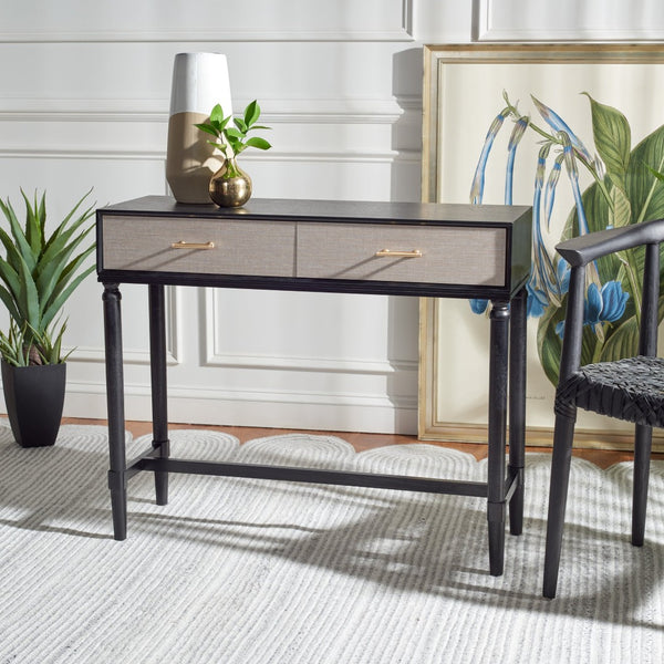 Safavieh Estella Console Table With Drawers - Elegant Traditional Craftsmanship Meets Modern Design Charm Black CNS5731B