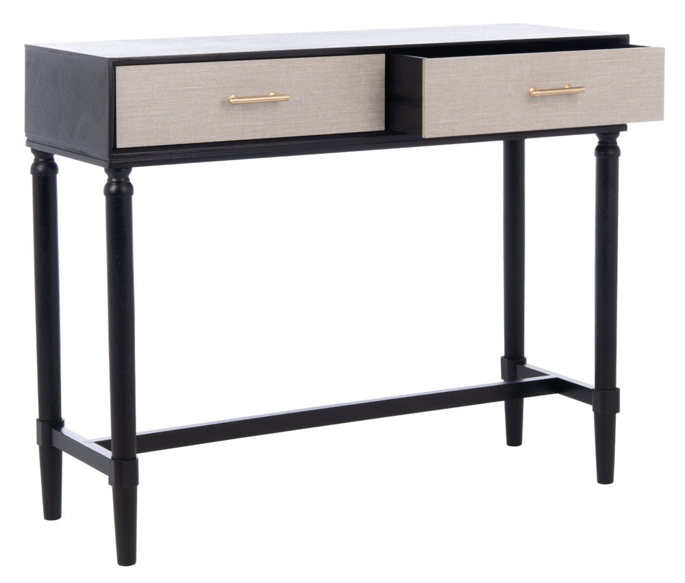 Safavieh Estella Console Table With Drawers - Elegant Traditional Craftsmanship Meets Modern Design Charm Black CNS5731B