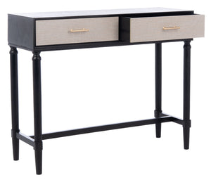 Safavieh Estella Console Table With Drawers - Elegant Traditional Craftsmanship Meets Modern Design Charm Black CNS5731B