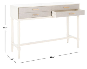 Safavieh Estella Elegant Console Table With 4 Drawers And Timeless Carved Detailing For Entryway Or Living Room White CNS5732A