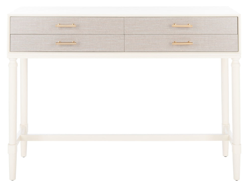 Safavieh Estella Elegant Console Table With 4 Drawers And Timeless Carved Detailing For Entryway Or Living Room White CNS5732A