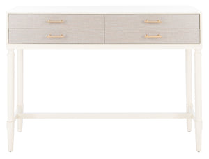 Safavieh Estella Elegant Console Table With 4 Drawers And Timeless Carved Detailing For Entryway Or Living Room White CNS5732A