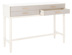 Safavieh Estella Elegant Console Table With 4 Drawers And Timeless Carved Detailing For Entryway Or Living Room White CNS5732A