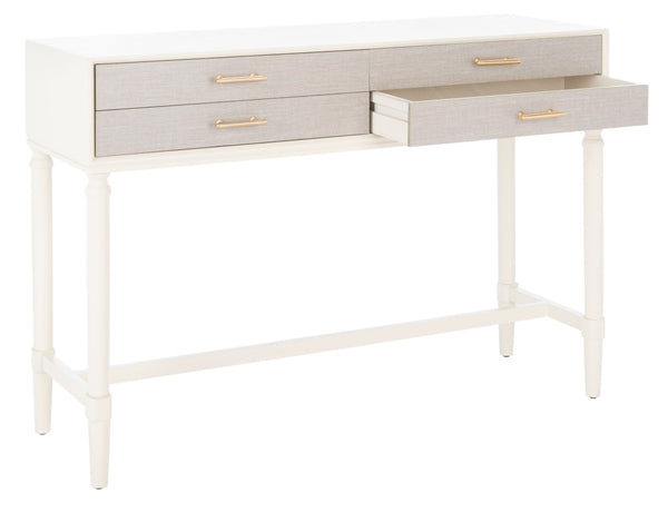 Safavieh Estella Elegant Console Table With 4 Drawers And Timeless Carved Detailing For Entryway Or Living Room White CNS5732A