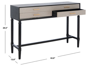 Safavieh Estella Elegant Console Table With 4 Drawers And Timeless Carved Detailing For Entryway Or Living Room Black CNS5732B