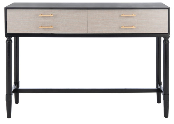 Safavieh Estella Elegant Console Table With 4 Drawers And Timeless Carved Detailing For Entryway Or Living Room Black CNS5732B