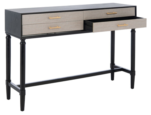 Safavieh Estella Elegant Console Table With 4 Drawers And Timeless Carved Detailing For Entryway Or Living Room Black CNS5732B