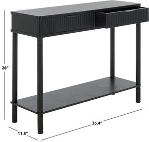 Safavieh Thurston 2-drawer Console Table - Modern Design With Stylish Storage For Living Room Or Entryway Decor Matte Black , Wood Cns5737b