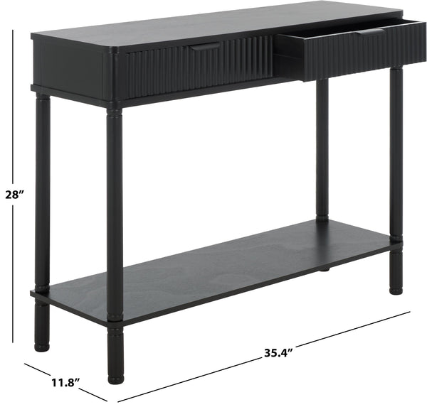 Safavieh Thurston 2-drawer Console Table - Modern Design With Stylish Storage For Living Room Or Entryway Decor Matte Black , Wood Cns5737b