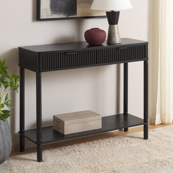 Safavieh Thurston 2-drawer Console Table - Modern Design With Stylish Storage For Living Room Or Entryway Decor Matte Black , Wood Cns5737b