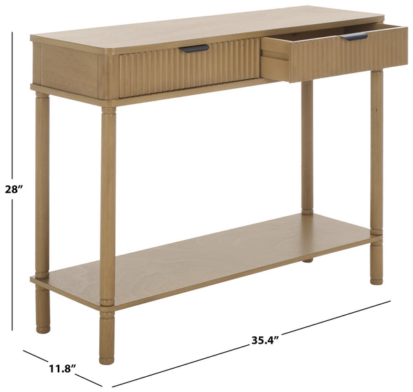 Safavieh Thurston 2-drawer Console Table - Modern Design With Stylish Storage For Living Room Or Entryway Decor Desert Brown Wood Cns5737c