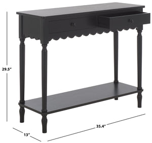 Safavieh Haven 2-drawer Small Console Table – Stylish Storage Solution For Entryways And Living Spaces Matte Black , Wood Cns5738b