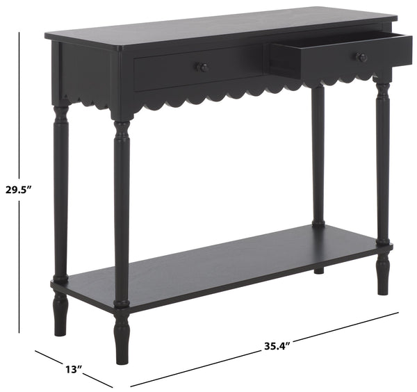 Safavieh Haven 2-drawer Small Console Table – Stylish Storage Solution For Entryways And Living Spaces Matte Black , Wood Cns5738b