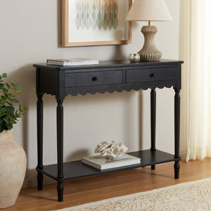 Safavieh Haven 2-drawer Small Console Table – Stylish Storage Solution For Entryways And Living Spaces Matte Black , Wood Cns5738b