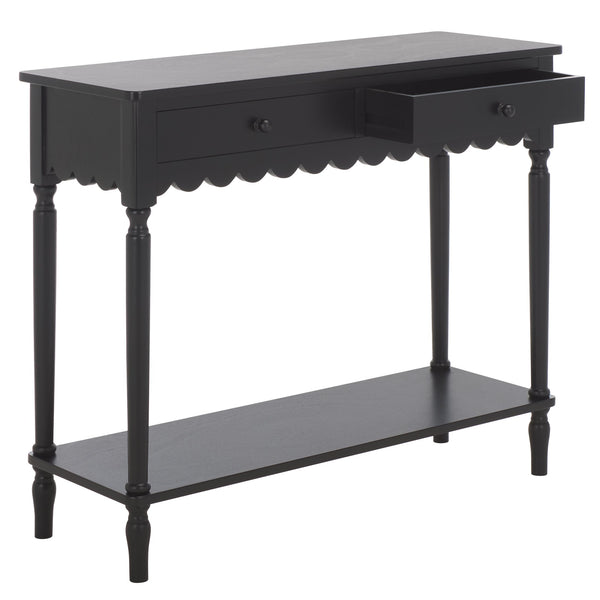 Safavieh Haven 2-drawer Small Console Table – Stylish Storage Solution For Entryways And Living Spaces Matte Black , Wood Cns5738b