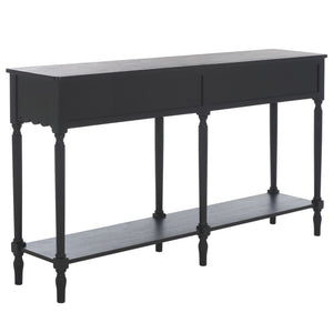 Safavieh Haven 2-drawer Large Console - Stylish Storage Solution For Modern And Rustic Interiors Matte Black , Wood Cns5739b
