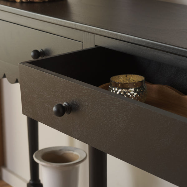 Safavieh Haven 2-drawer Large Console - Stylish Storage Solution For Modern And Rustic Interiors Matte Black , Wood Cns5739b