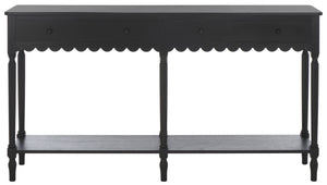 Safavieh Haven 2-drawer Large Console - Stylish Storage Solution For Modern And Rustic Interiors Matte Black , Wood Cns5739b