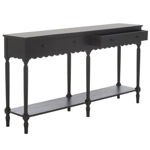 Safavieh Haven 2-drawer Large Console - Stylish Storage Solution For Modern And Rustic Interiors Matte Black , Wood Cns5739b