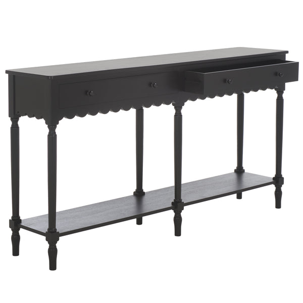 Safavieh Haven 2-drawer Large Console - Stylish Storage Solution For Modern And Rustic Interiors Matte Black , Wood Cns5739b