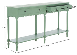 Safavieh Haven 2-drawer Large Console - Stylish Storage Solution For Modern And Rustic Interiors Sage Green Wood Cns5739d