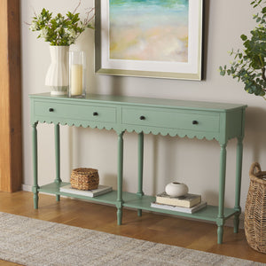 Safavieh Haven 2-drawer Large Console - Stylish Storage Solution For Modern And Rustic Interiors Sage Green Wood Cns5739d