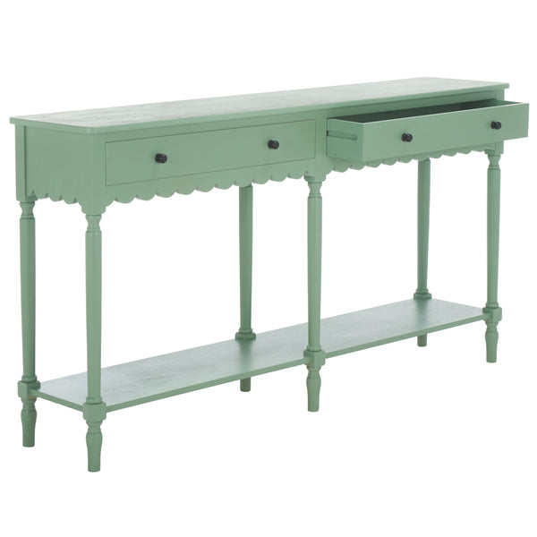 Safavieh Haven 2-drawer Large Console - Stylish Storage Solution For Modern And Rustic Interiors Sage Green Wood Cns5739d