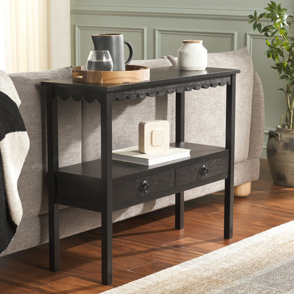 Safavieh Haven Lower 2-drawer Console - Stylish Storage Solution For Modern Home Décor And Organization Matte Black , Wood Cns5741b