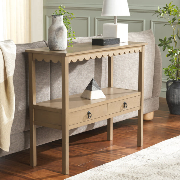 Safavieh Haven Lower 2-drawer Console - Stylish Storage Solution For Modern Home Décor And Organization Desert Brown Wood Cns5741c
