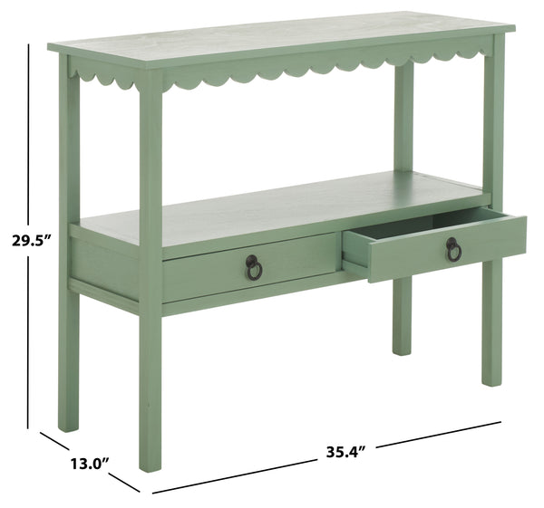 Safavieh Haven Lower 2-drawer Console - Stylish Storage Solution For Modern Home Décor And Organization Sage Green Wood Cns5741d