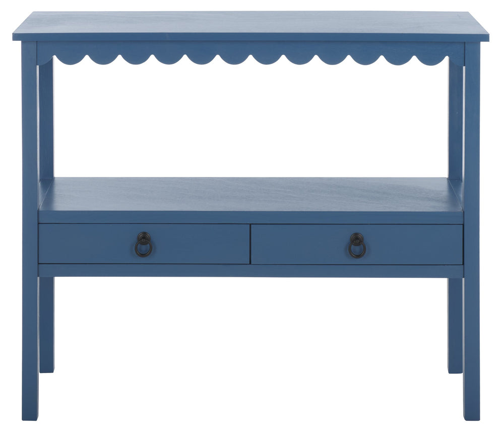 Safavieh Haven Lower 2-drawer Console - Stylish Storage Solution For Modern Home Décor And Organization Blue Wood Cns5741e