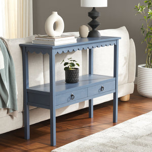 Safavieh Haven Lower 2-drawer Console - Stylish Storage Solution For Modern Home Décor And Organization Blue Wood Cns5741e