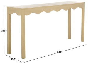 Safavieh Lilith Wavy Console - Stunning 63" Design With Timeless Style For Living Room Or Entryway Decor Natural Wood Cns5742a