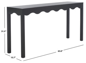 Safavieh Lilith Wavy Console - Stunning 63" Design With Timeless Style For Living Room Or Entryway Decor Matte Black , Wood Cns5742b