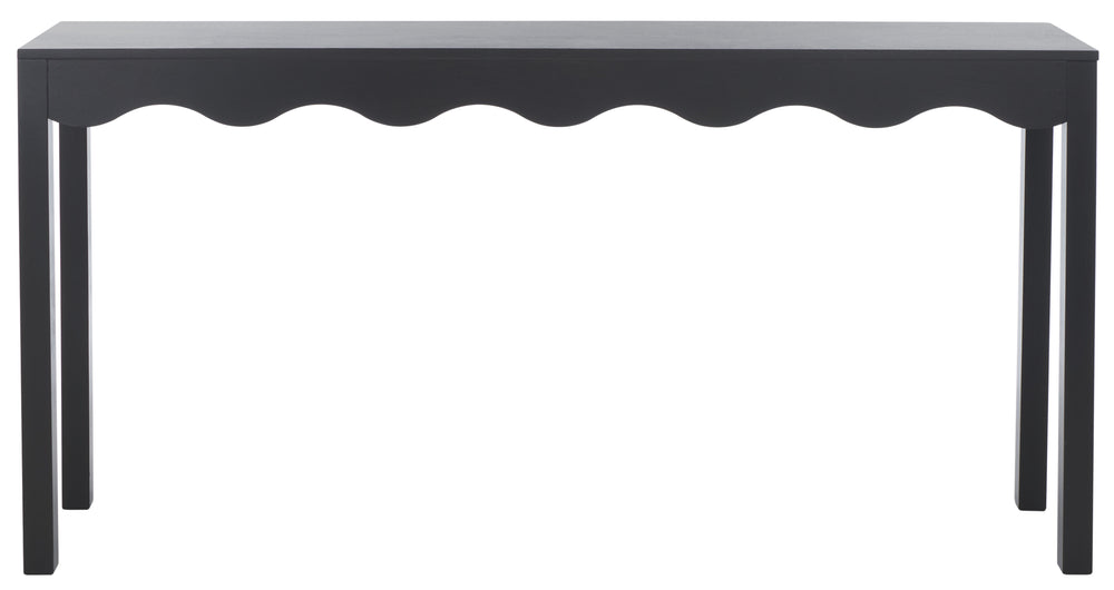 Safavieh Lilith Wavy Console - Stunning 63" Design With Timeless Style For Living Room Or Entryway Decor Matte Black , Wood Cns5742b
