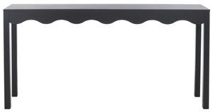 Safavieh Lilith Wavy Console - Stunning 63" Design With Timeless Style For Living Room Or Entryway Decor Matte Black , Wood Cns5742b
