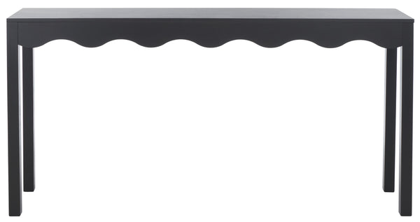 Safavieh Lilith Wavy Console - Stunning 63" Design With Timeless Style For Living Room Or Entryway Decor Matte Black , Wood Cns5742b
