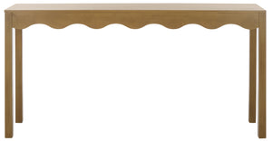Safavieh Lilith Wavy Console - Stunning 63" Design With Timeless Style For Living Room Or Entryway Decor Desert Brown Wood Cns5742c