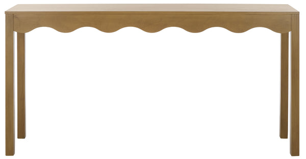 Safavieh Lilith Wavy Console - Stunning 63" Design With Timeless Style For Living Room Or Entryway Decor Desert Brown Wood Cns5742c