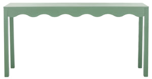 Safavieh Lilith Wavy Console - Stunning 63" Design With Timeless Style For Living Room Or Entryway Decor Sage Green Wood Cns5742d