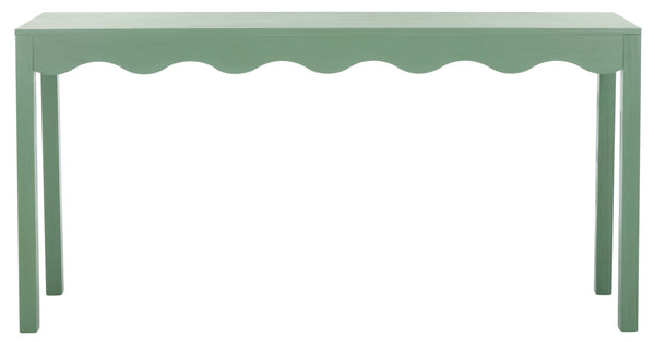 Safavieh Lilith Wavy Console - Stunning 63" Design With Timeless Style For Living Room Or Entryway Decor Sage Green Wood Cns5742d