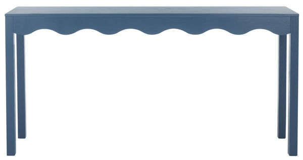 Safavieh Lilith Wavy Console - Stunning 63" Design With Timeless Style For Living Room Or Entryway Decor Blue Wood Cns5742e