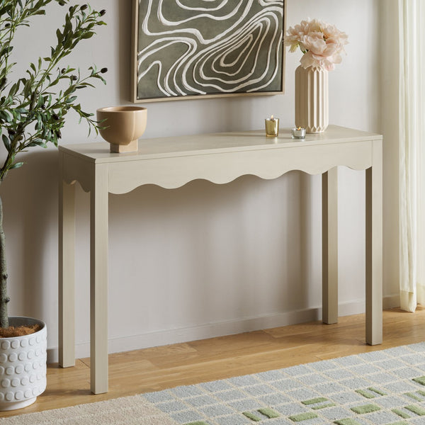 Safavieh Lilith 43" Wave Console In Elegant Sand - Stylish Storage Solution For Living Room & Entryway Sand Pine Wood,Mdf Cns5743a