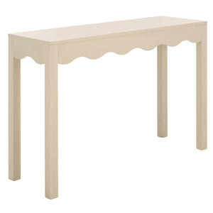 Safavieh Lilith 43" Wave Console In Elegant Sand - Stylish Storage Solution For Living Room & Entryway Sand Pine Wood,Mdf Cns5743a
