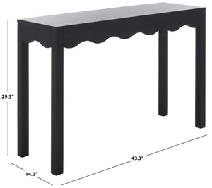 Safavieh Lilith Wave Console Table – Sculptural Design For Modern Interiors, Stylish Storage & Display Solutions Matte Black CNS5743B