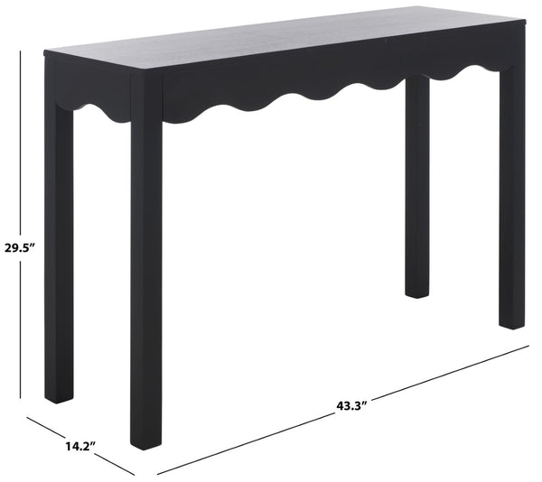 Safavieh Lilith Wave Console Table – Sculptural Design For Modern Interiors, Stylish Storage & Display Solutions Matte Black CNS5743B