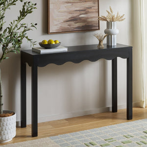 Safavieh Lilith Wave Console Table – Sculptural Design For Modern Interiors, Stylish Storage & Display Solutions Matte Black CNS5743B